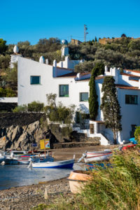 Exterior view of the house museum of the surrealist painter Salvador Dali in Portlligat in the natural reserve of Cap de Creus north of the Costa Brava in the province of Gerona in Catalonia Spain Exterior view of the house museum of the surrealist painter Salvador Dali in Portlligat in the natural reserve of Cap de Creus north of the Costa Brava in the province of Gerona in Catalonia Spain